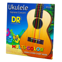 DR Strings UMCSC Multi-Color Soprano and Concert Nylon Ukulele Strings .024-.036