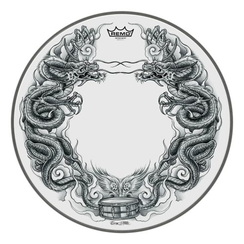 Remo Tattoo Skyn 22", Dragon Skyn on White