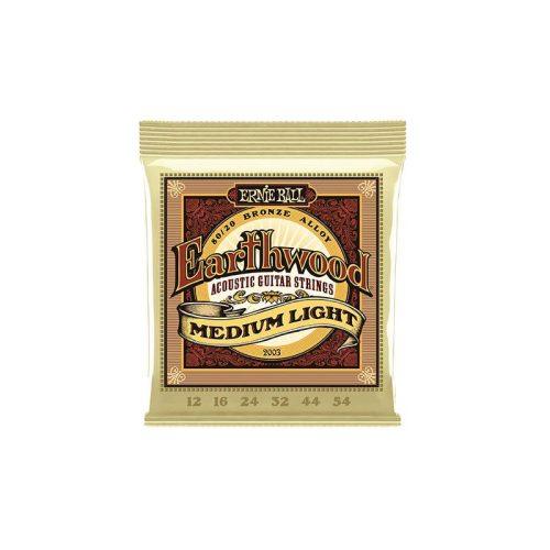 Ernie Ball Medium Light Earthwood 80/20 Bronze Acoustic Strings - .012-.054
