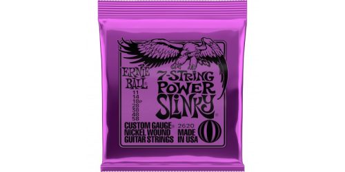 Ernie Ball Power Slinky 7-string Nickel Wound Electric Guitar Strings - .011-.058
