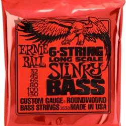 Ernie Ball Slinky Nickel Wound Electric Bass Guitar Strings - .032-.130 Long Scale 6-string