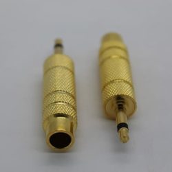 Cyberdyne 3.5mm Mono Male to 6.35mm Mono Female Adaptor (Gold)