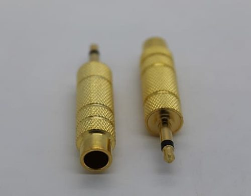 Cyberdyne 3.5mm Mono Male to 6.35mm Mono Female Adaptor (Gold)