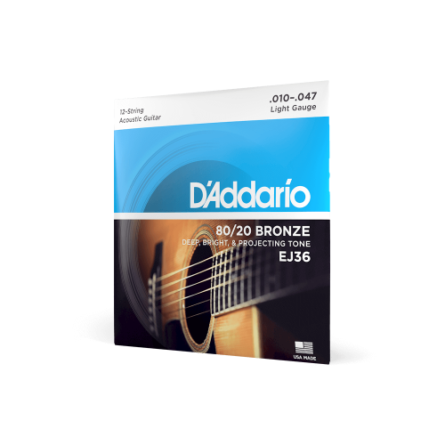 D’Addario EJ36 80/20 12 String Acoustic Guitar Stings (10-47) - Image 2