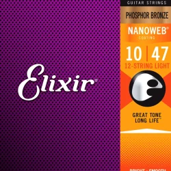 Elixir Strings Phosphor Bronze NW 12STR Light 10-47