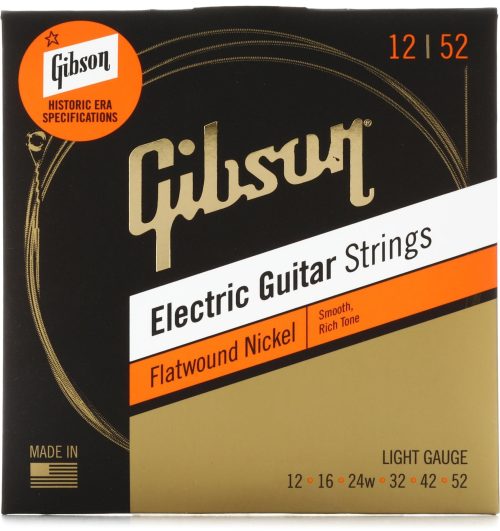 Gibson Flatwound Electric Guitar Strings - .012-.052 Light Gauge