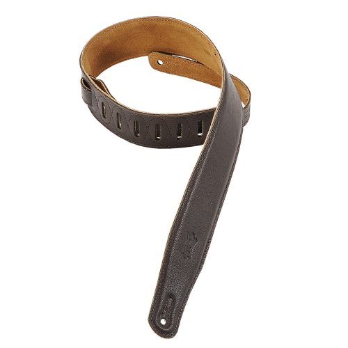 Levy's M26GF Garment Leather Guitar Strap - Dark Brown