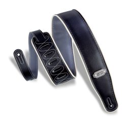 Levy's Strap 2. 3/4 Reversible Vinyl Guitar Strap Black & Grey