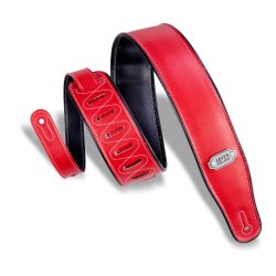 Levy's Strap 2. 3/4 Reversible Vinyl Guitar Strap Red & Black