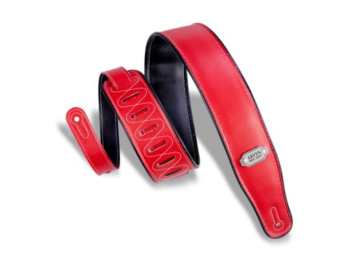 Levy's Strap 2. 3/4 Reversible Vinyl Guitar Strap Red & Black