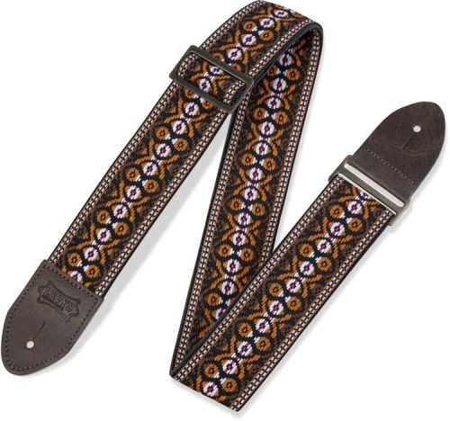 Levy's M8 2 inch Jacquard Weave '60s Hootenanny Guitar Strap - Funky Brown #20