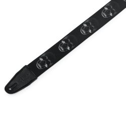 Levy's 2-Inch Wide Polyester Guitar Strap with Black & White Scanned Skull Motif