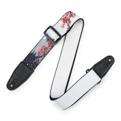 Levy's 2-Inch Wide Polyester Guitar Strap with Cherry Blossoms & Snow Motif