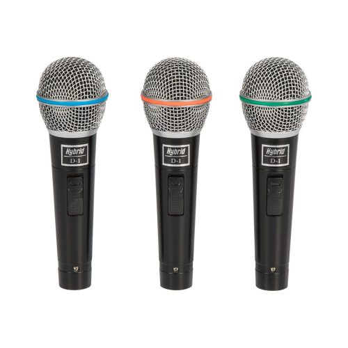 Hybrid D-1 MKII (3 Pack) Dynamic Microphones with Cables