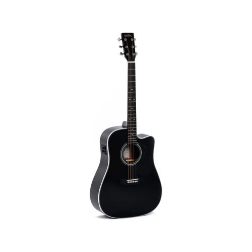 Sigma Guitars DMC-1STE 6-string Dreadnought Semi Acoustic Guitar (Black) - Image 2