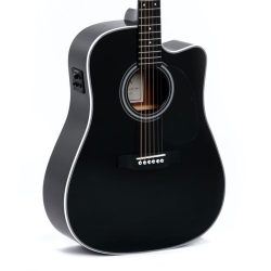 Sigma Guitars DMC-1STE 6-string Dreadnought Semi Acoustic Guitar (Black)