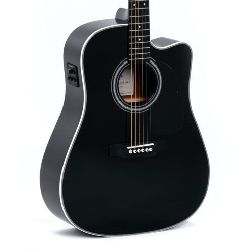Sigma Guitars DMC-1STE 6-string Dreadnought Semi Acoustic Guitar (Black)