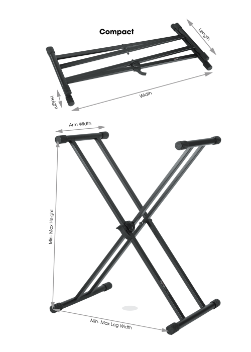 Gator Double X-frame Keyboard Stand - Image 2