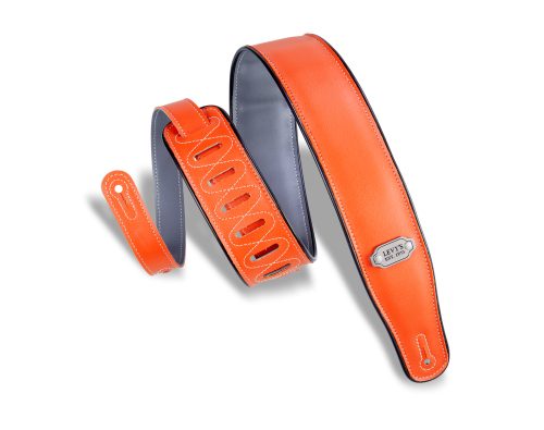 Levy's M26VP Reversible Vinyl Guitar Strap - Orange/Gray