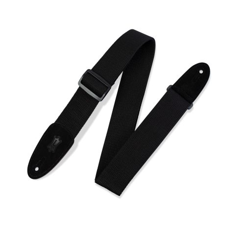 Levy's MC8 Cotton Guitar Strap Suede Ends - Black