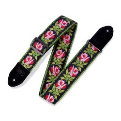 Levy's MC8JQ Woven Fabric Guitar Strap Pink Floral Pattern
