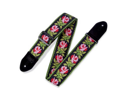 Levy's MC8JQ Woven Fabric Guitar Strap Pink Floral Pattern