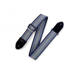 Levy's MC8VIN Cotton Guitar Strap Suede Ends Black, Green Stripes