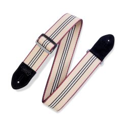 Levy's MC8VIN Cotton Guitar Strap - Suede Ends Tan, Black Stripes