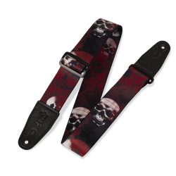 Levy's MPS2 Polyester Guitar Strap Sonic Art Red Skulls