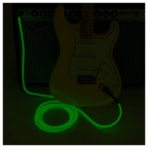 Fender Professional Glow in the Dark Green Instrument Cable, 18.6 Foot - Image 2