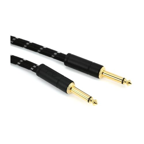 Fender Deluxe Series Straight to Straight Instrument Cable - 18.6 foot Black Tweed