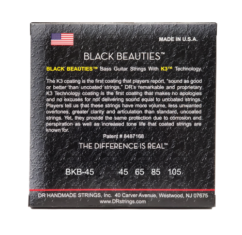 DR 5-String Black Beauties 4 String 45-105 Bass Strings - Image 3