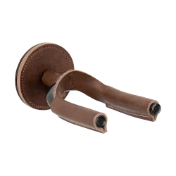 Levy Guitar Hanger Black Metal Brown Leather