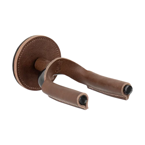 Levy Guitar Hanger Black Metal Brown Leather
