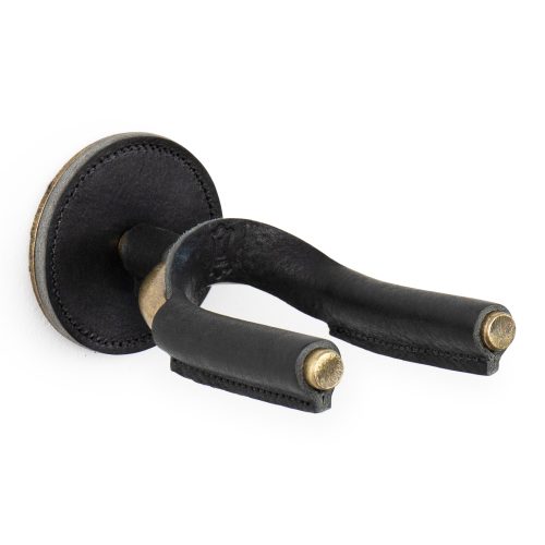 Levy's FGHNGR Brass Forged Guitar Hanger - Black Leather