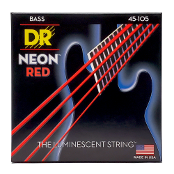 DR 5er Bass Hi-Def Neon Red Neon 4 Strings - 40-105