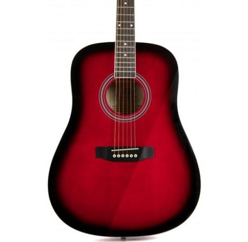 SX SD104 Dreadnought Acoustic Guitar – Red Sunburst