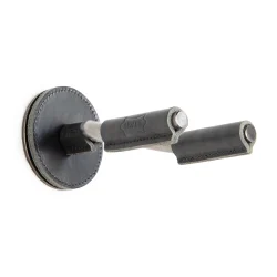 Levy's FGHNGR Smoke Forged Guitar Hanger - Black Leather