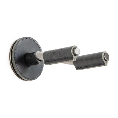 Levy's FGHNGR Smoke Forged Guitar Hanger - Black Leather