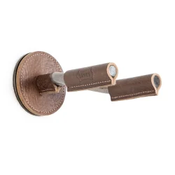Levy's FGHNGR Smoke Forged Guitar Hanger - Brown Leather