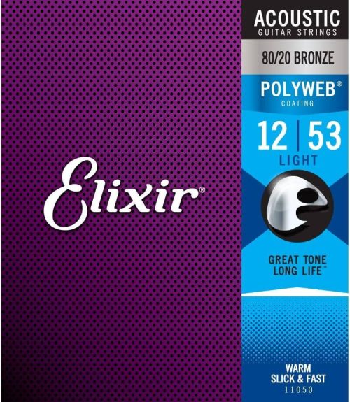 Elixir Strings Polyweb 80/20 Bronze Acoustic Guitar Strings - .012-.053 Light