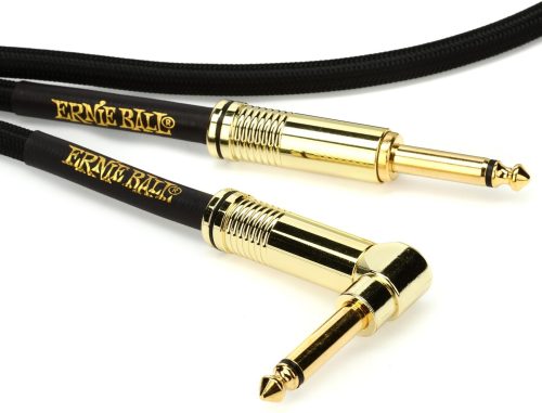 Ernie Ball Braided Straight to Right Angle Instrument Cable - 10 foot Black - Image 2