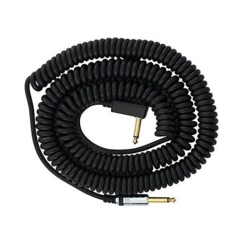 Vox VCC90BK VCC Vintage Straight to Right Angle Coiled Guitar Cable - 29.5 foot Black
