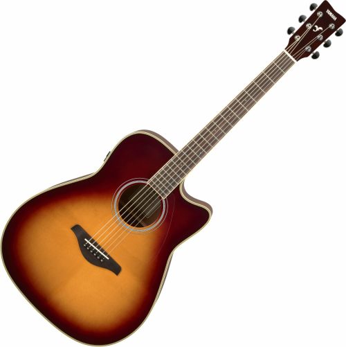 Yamaha FGC-TA TransAcoustic Dreadnought Guitar - Brown Sunburst - Image 2
