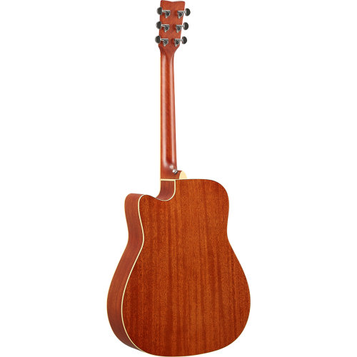 Yamaha FGC-TA TransAcoustic Dreadnought Guitar - Brown Sunburst - Image 4