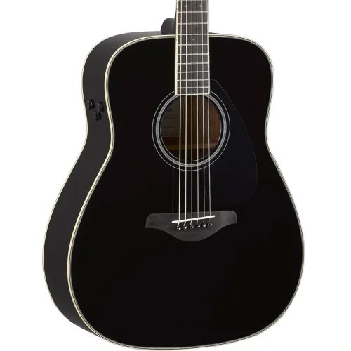 Yamaha FG-TA TransAcoustic Dreadnought Guitar – Black