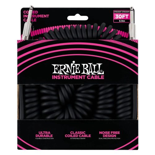 Ernie Ball Coiled Straight to Straight Instrument Cable - 10m