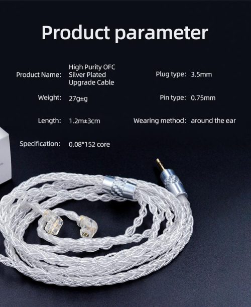 KZ Original 90-3 Earphone Audio Cord OFC Oxygen-free Copper Silver-plated Wire Cable - Image 5