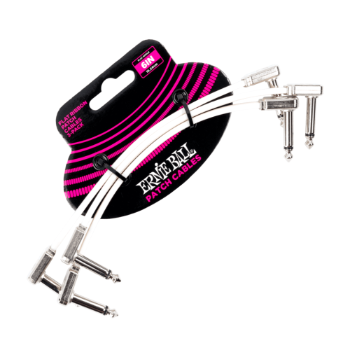 Ernie Ball Flat Ribbon Patch Cables 15cm - 3 Pack