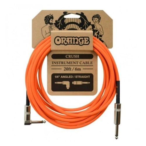 Orange Crush Straight to Right Angle Instrument Cable - 20 Foot